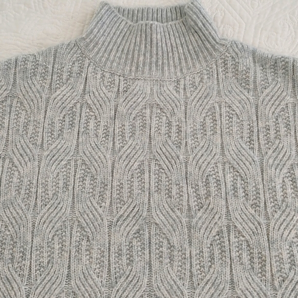 Prologue Aqua & White Chunky Turtle Neck Sweater/ Size L - Picture 8 of 10